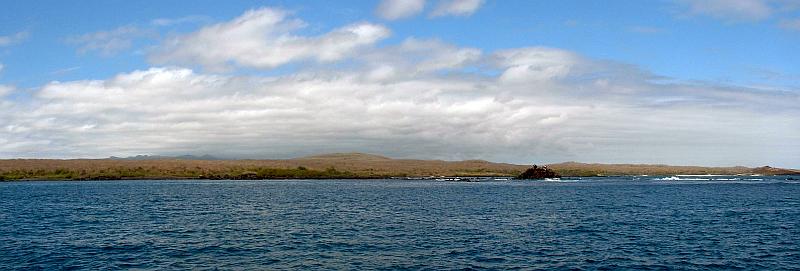 Panorama of the Las Palmas area on the western shore of Santa Cruz, in the Galapagos Islands.